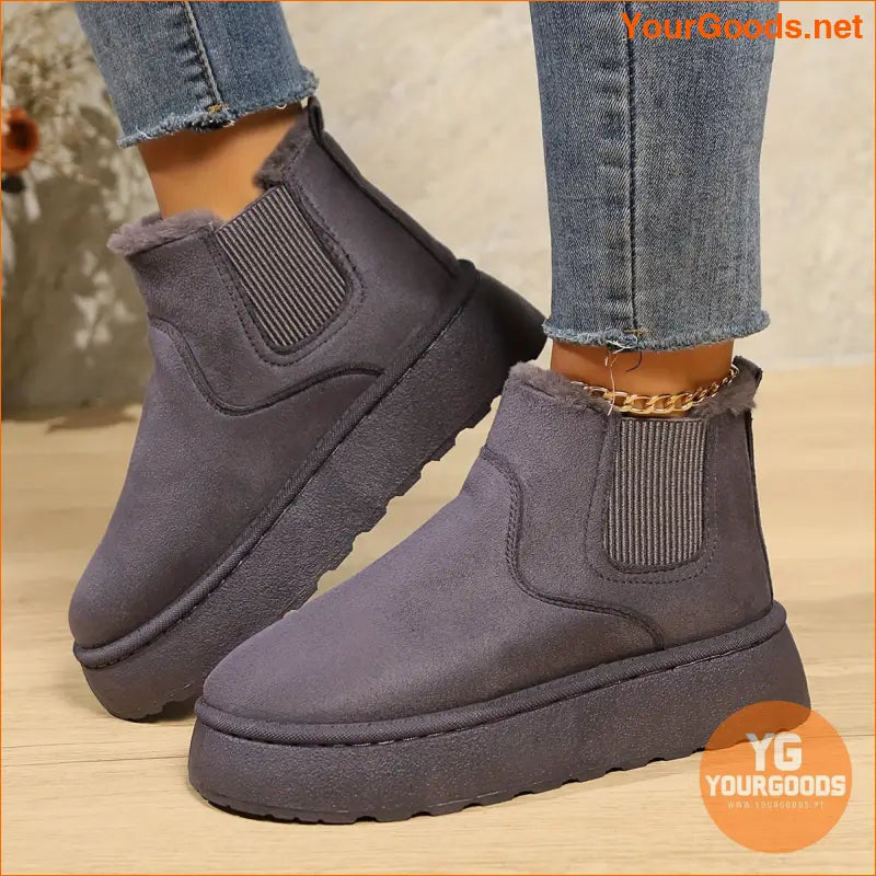 Womens Cozy PlushLined Platform Winter Boots - YourGoods Online Shop