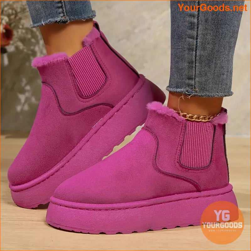 Womens Cozy PlushLined Platform Winter Boots - YourGoods Online Shop