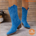 Womens Embroidered MidCalf Western Cowboy Boots - YourGoods Online Shop