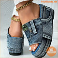 Womens Fashion Denim Wedge Sandals NonSlip Platform - YourGoods Online Shop