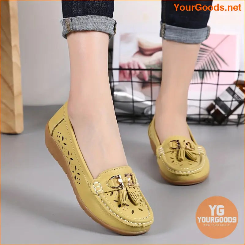 Womens Fashionable Hollow Out Lightweight Loafers - YourGoods Online Shop