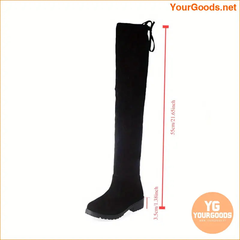 Womens Fashionable Over Knee Chunky Heel Boots - YourGoods Online Shop