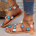 Womens Festive Flower Decor Flat Sandals for Kings Day - YourGoods Online Shop