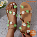 Womens Festive Flower Decor Flat Sandals for Kings Day - YourGoods Online Shop