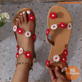 Womens Festive Flower Decor Flat Sandals for Kings Day - YourGoods Online Shop