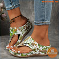 Womens Floral Wedge Sandals Comfortable Clip Toe - YourGoods Online Shop