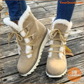 Womens Fluffy LaceUp NonSlip Snow Boots - YourGoods Online Shop