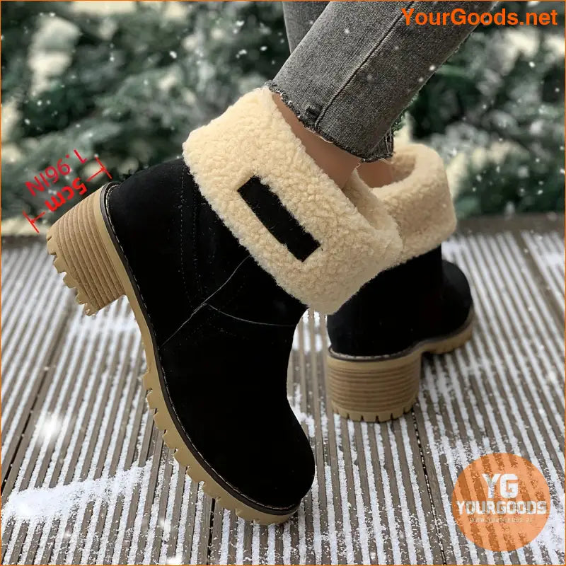 Womens Fluffy Platform Winter Boots Plush Lined - YourGoods Online Shop