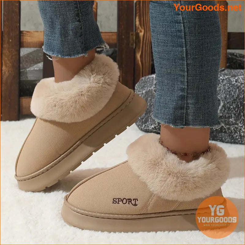 Womens Fluffy Thermal Lining Nonslip Winter Boots - YourGoods Online Shop