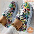 Women's Graffiti Pattern Sneakers, Casual Lace Up Outdoor Shoes, Comfortable Low Top Sport Shoes - YourGoods Online Shop