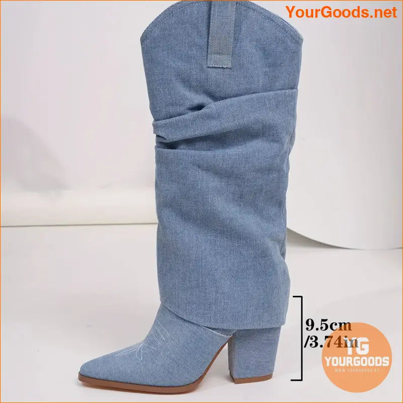 Womens High Heel SlipOn Cowboy Boots Comfortable Stylish - YourGoods Online Shop