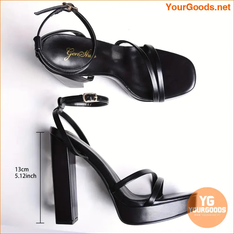 Womens High Platform Open Toe Block Heeled Sandals - YourGoods Online Shop