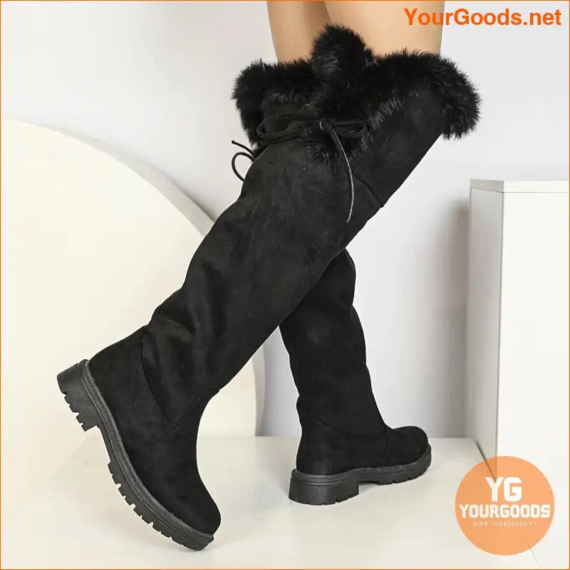 Womens Knee High Thermal Snow Boots NonSlip Warm Soft Sole - YourGoods Online Shop