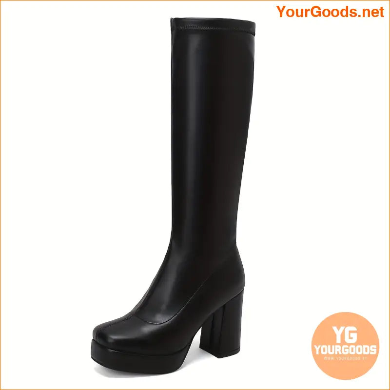 Womens KneeHigh Color Block Dress Boots - YourGoods Online Shop