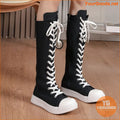 Womens KneeHigh Slim Casual LaceUp Boots - YourGoods Online Shop