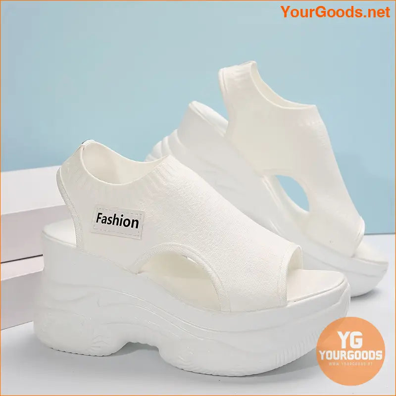 Womens Knitted Casual Platform Wedge Sandals - YourGoods Online Shop