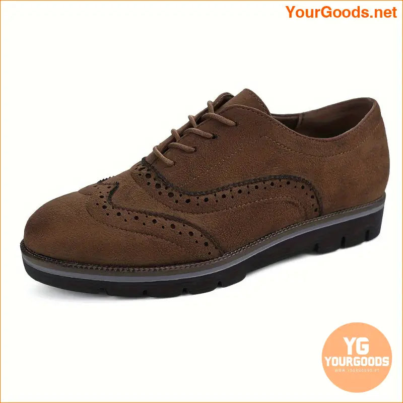 Womens LaceUp Oxford Wingtip Brogue Walking Shoes - YourGoods Online Shop