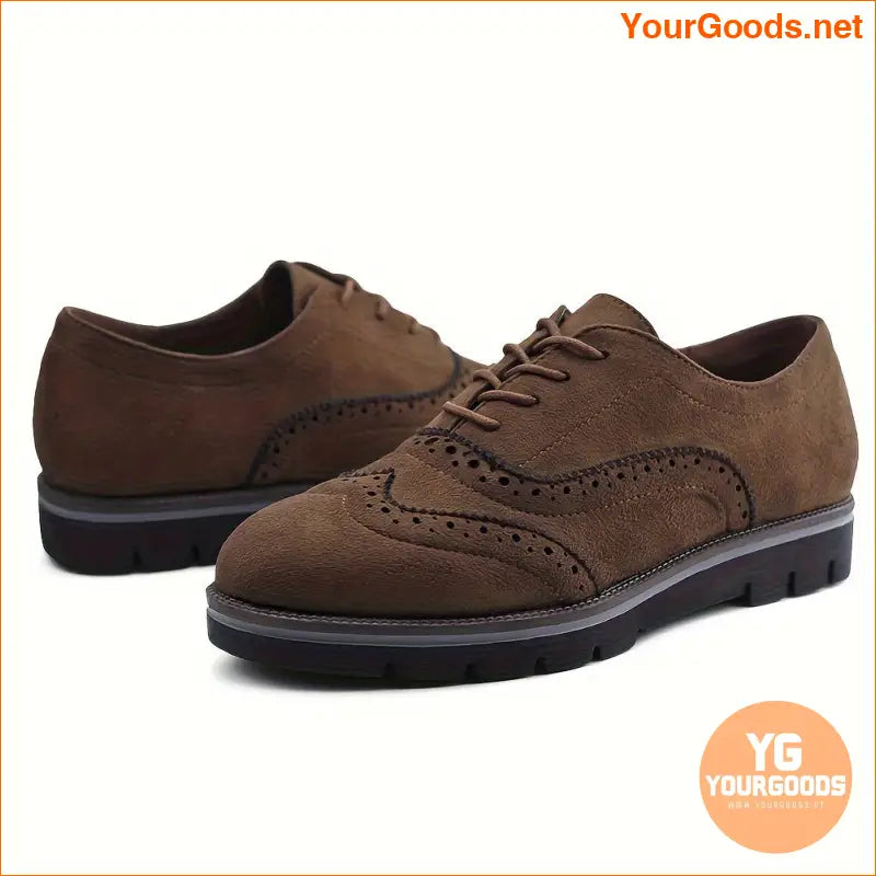 Womens LaceUp Oxford Wingtip Brogue Walking Shoes - YourGoods Online Shop