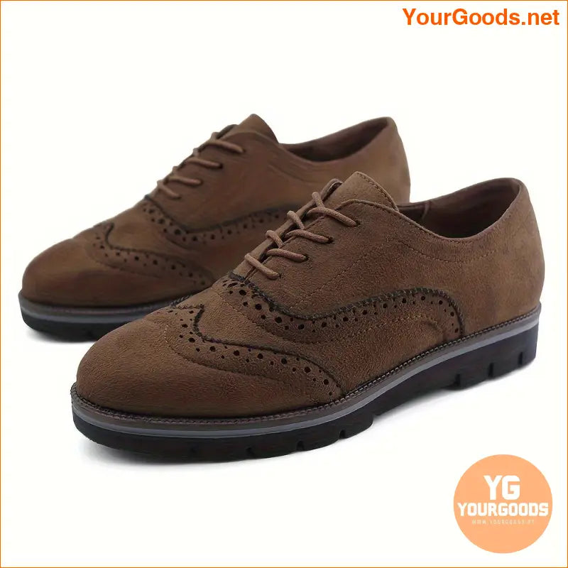 Womens LaceUp Oxford Wingtip Brogue Walking Shoes - YourGoods Online Shop