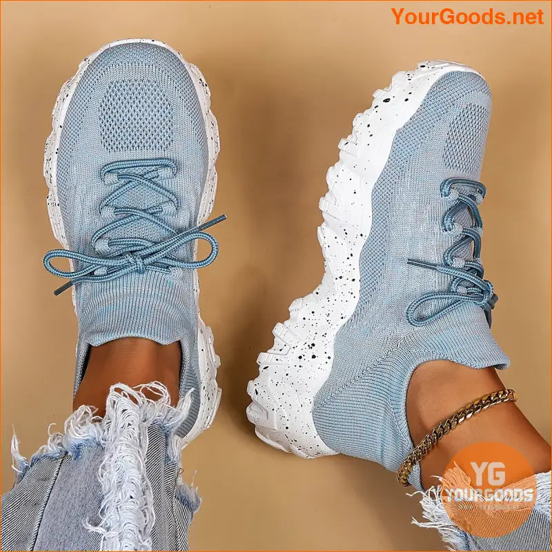 Women's Leisure Knit Sneakers, Breathable Non-Slip Lightweight Low Top Casual Shoes, Women's Sport Shoes - YourGoods Online Shop