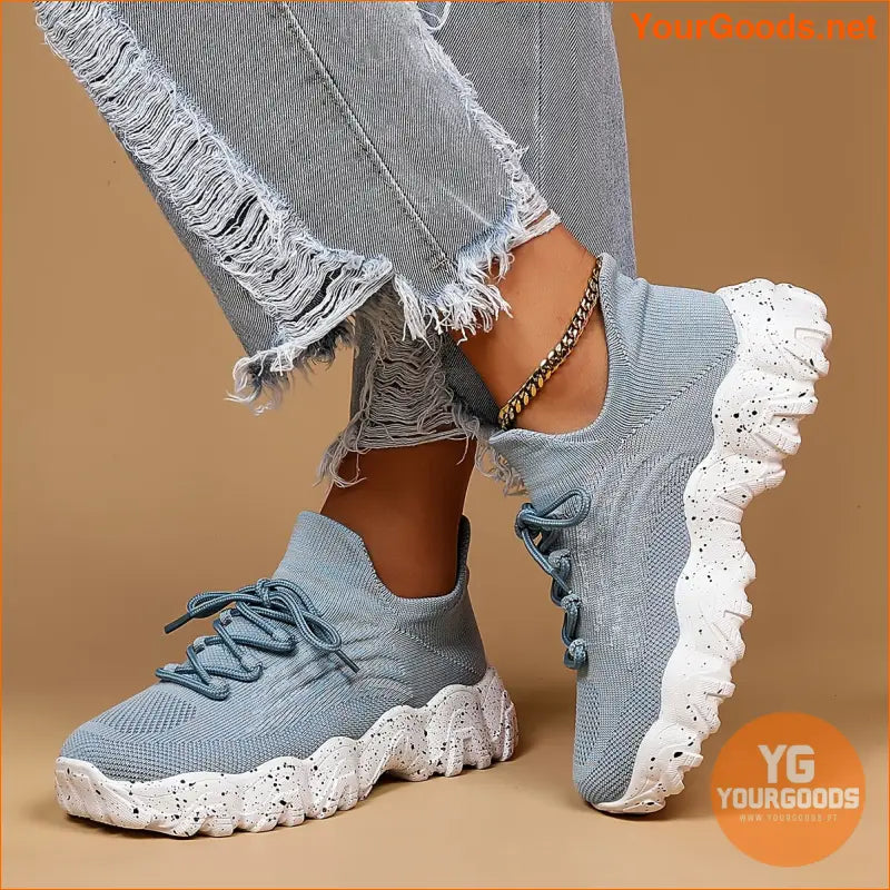 Women's Leisure Knit Sneakers, Breathable Non-Slip Lightweight Low Top Casual Shoes, Women's Sport Shoes - YourGoods Online Shop