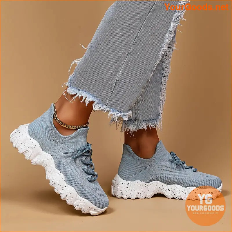 Women's Leisure Knit Sneakers, Breathable Non-Slip Lightweight Low Top Casual Shoes, Women's Sport Shoes - YourGoods Online Shop