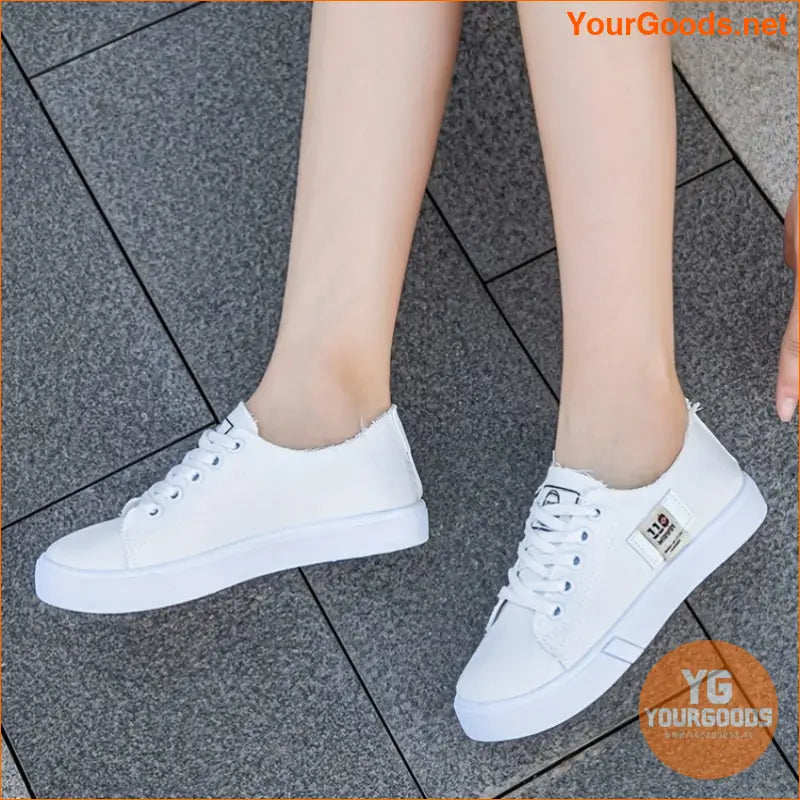 Womens Lightweight Canvas Stripe Sneakers Breathable Comfy - YourGoods Online Shop