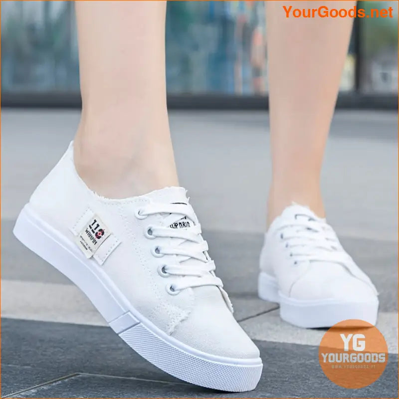 Womens Lightweight Canvas Stripe Sneakers Breathable Comfy - YourGoods Online Shop