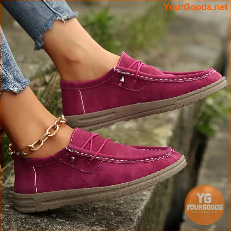 Womens Lightweight Comfortable Round Toe SlipOn Loafers - YourGoods Online Shop