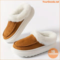 Womens Luxurious Faux Fur Platform Slippers Cloud Comfort - YourGoods Online Shop