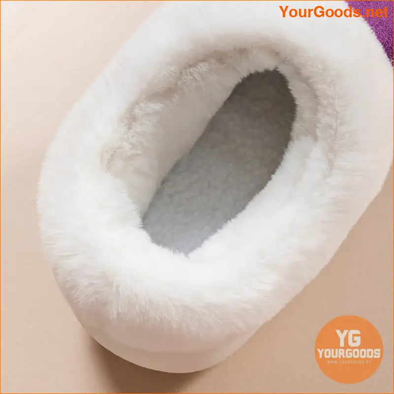 Womens Luxurious Faux Fur Platform Slippers Cloud Comfort - YourGoods Online Shop