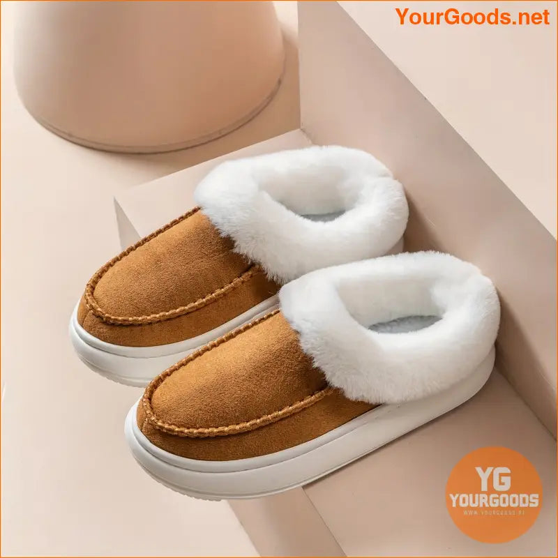 Womens Luxurious Faux Fur Platform Slippers Cloud Comfort - YourGoods Online Shop