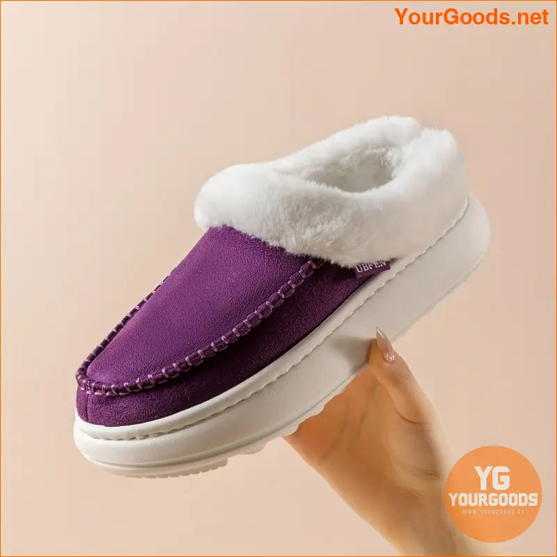 Womens Luxurious Faux Fur Platform Slippers Cloud Comfort - YourGoods Online Shop