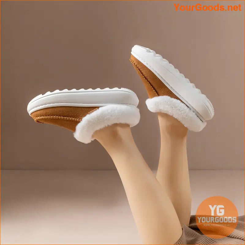 Womens Luxurious Faux Fur Platform Slippers Cloud Comfort - YourGoods Online Shop