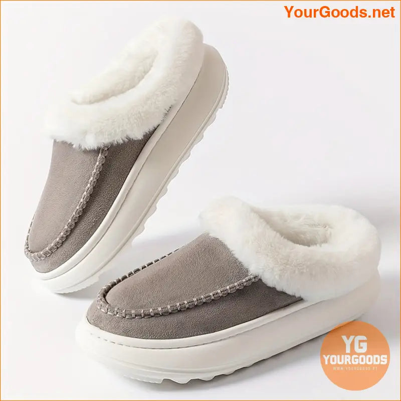 Womens Luxurious Faux Fur Platform Slippers Cloud Comfort - YourGoods Online Shop