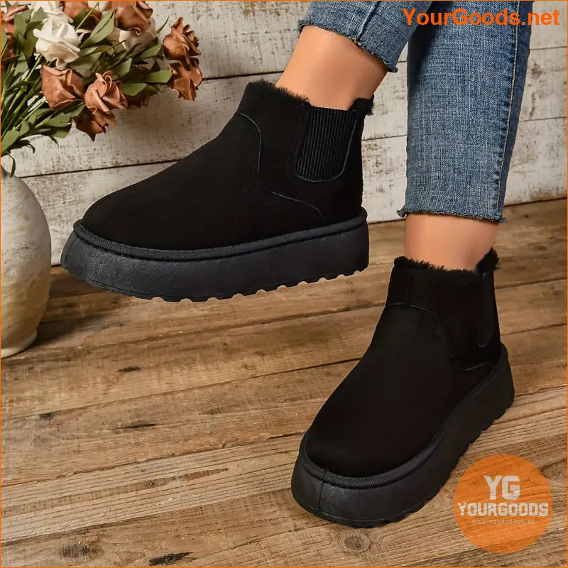 Womens Mid Heel Platform Ankle Booties European Design - YourGoods Online Shop