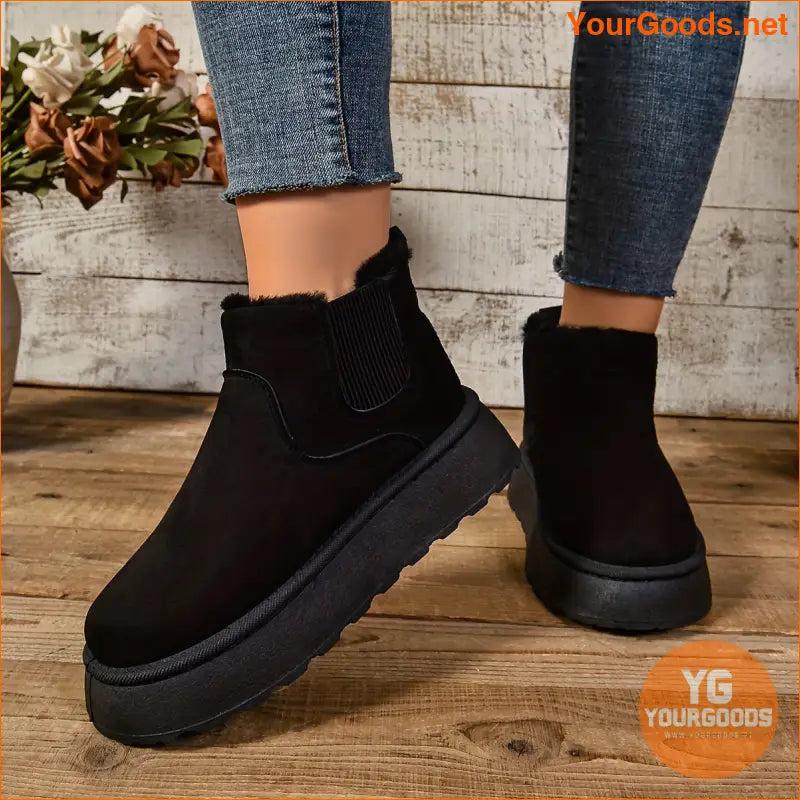 Womens Mid Heel Platform Ankle Booties European Design - YourGoods Online Shop