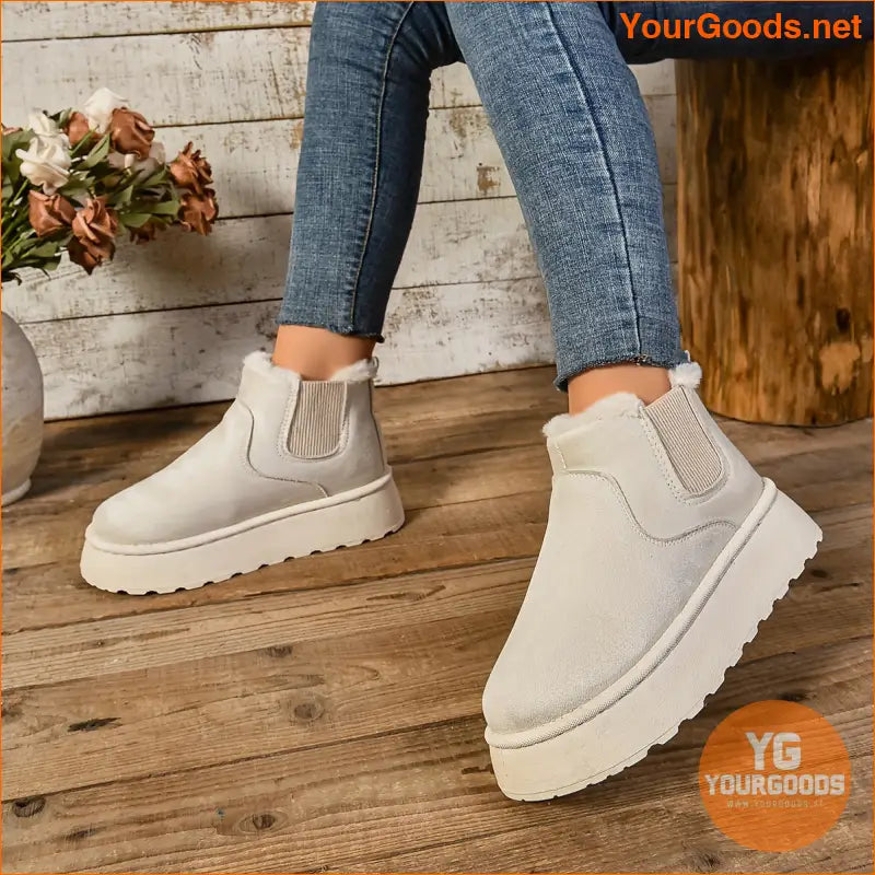 Womens Mid Heel Platform Ankle Booties European Design - YourGoods Online Shop