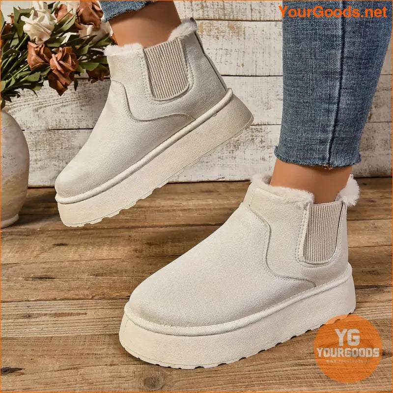 Womens Mid Heel Platform Ankle Booties European Design - YourGoods Online Shop