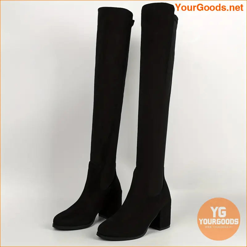 Womens Over The Knee Chunky Heel Dress Boots - YourGoods Online Shop