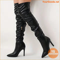 Womens OvertheKnee Stiletto Heeled Boots with Side Zipper - YourGoods Online Shop