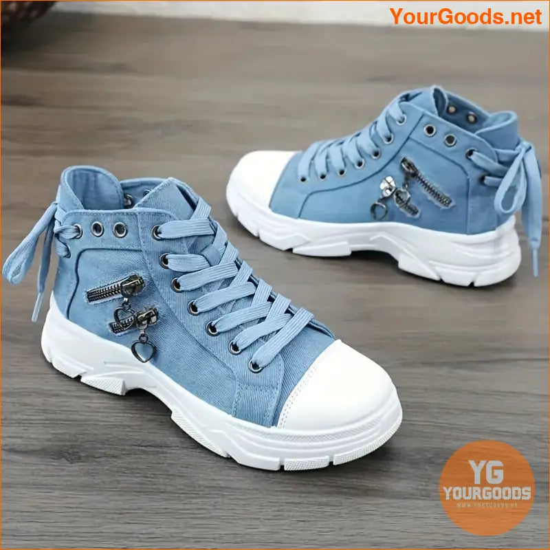 Womens Platform Canvas Shoes Stylish Comfortable Valentines Day Sneakers - YourGoods Online Shop