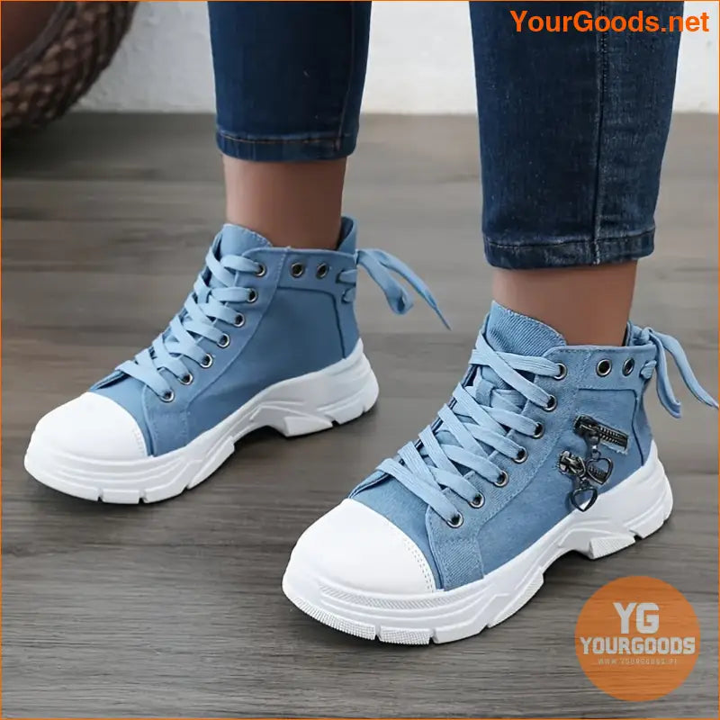 Womens Platform Canvas Shoes Stylish Comfortable Valentines Day Sneakers - YourGoods Online Shop