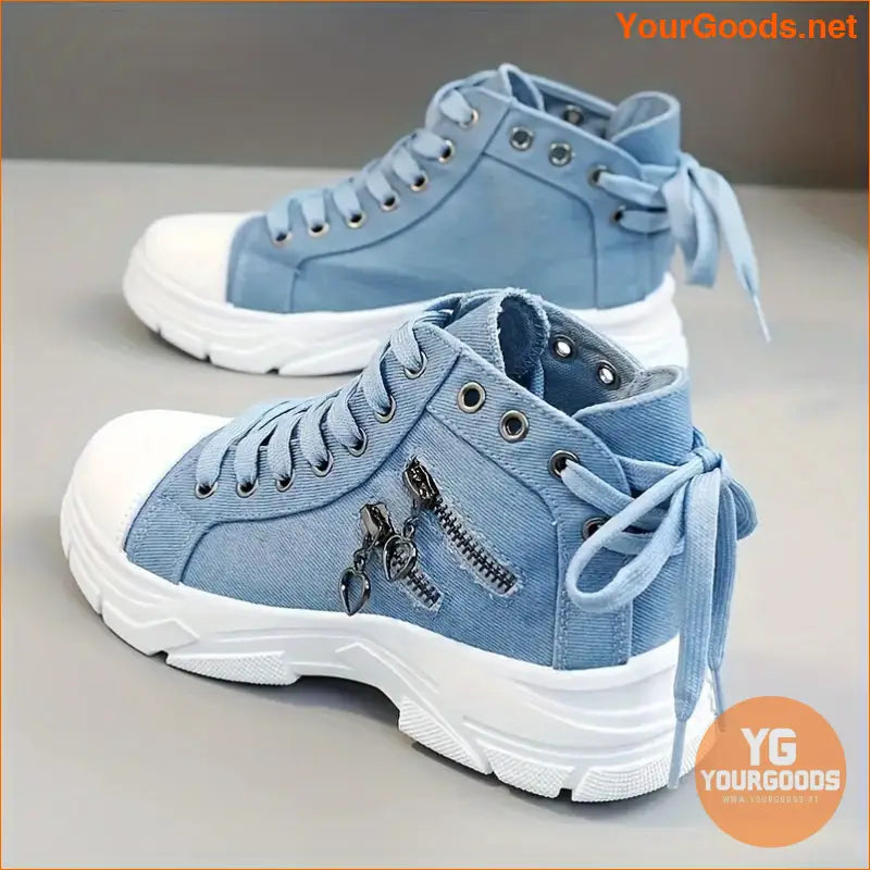 Womens Platform Canvas Shoes Stylish Comfortable Valentines Day Sneakers - YourGoods Online Shop