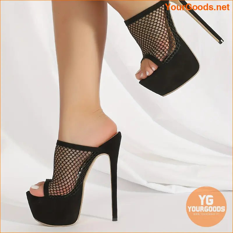 Womens Platform Peep Toe Mesh Sandals - YourGoods Online Shop