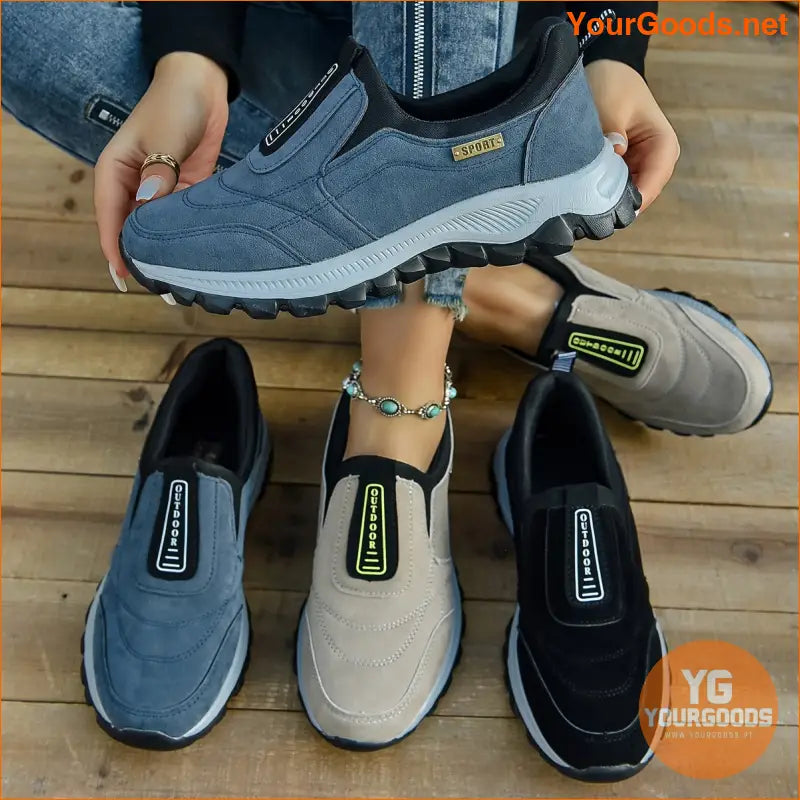 Women's Platform Sneakers, Casual Slip On Outdoor Shoes, Comfortable Low Top Sport Shoes - YourGoods Online Shop