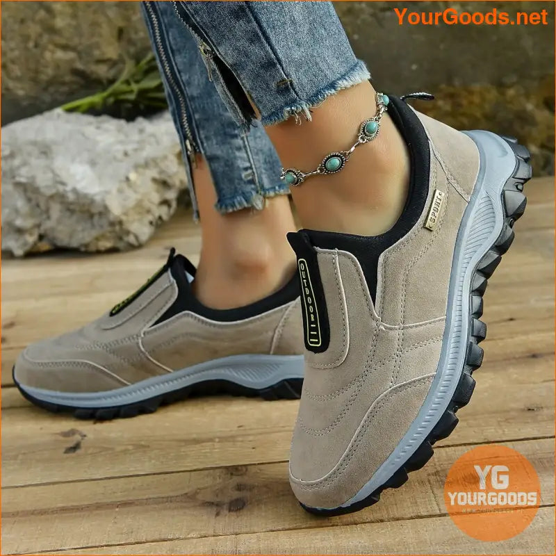 Women's Platform Sneakers, Casual Slip On Outdoor Shoes, Comfortable Low Top Sport Shoes - YourGoods Online Shop