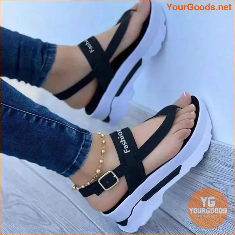 Womens Platform Thong Slingback Summer Sandals - YourGoods Online Shop