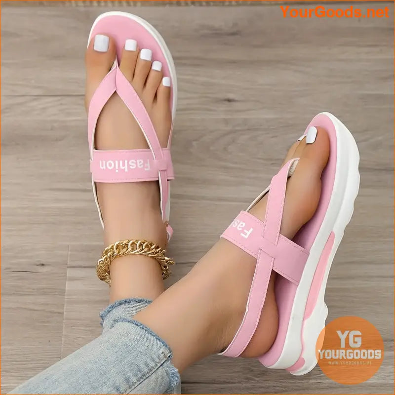 Womens Platform Thong Slingback Summer Sandals - YourGoods Online Shop