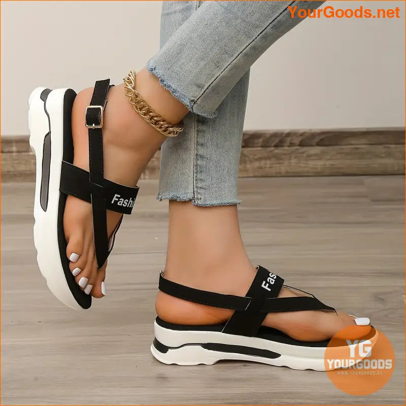 Womens Platform Thong Slingback Summer Sandals - YourGoods Online Shop